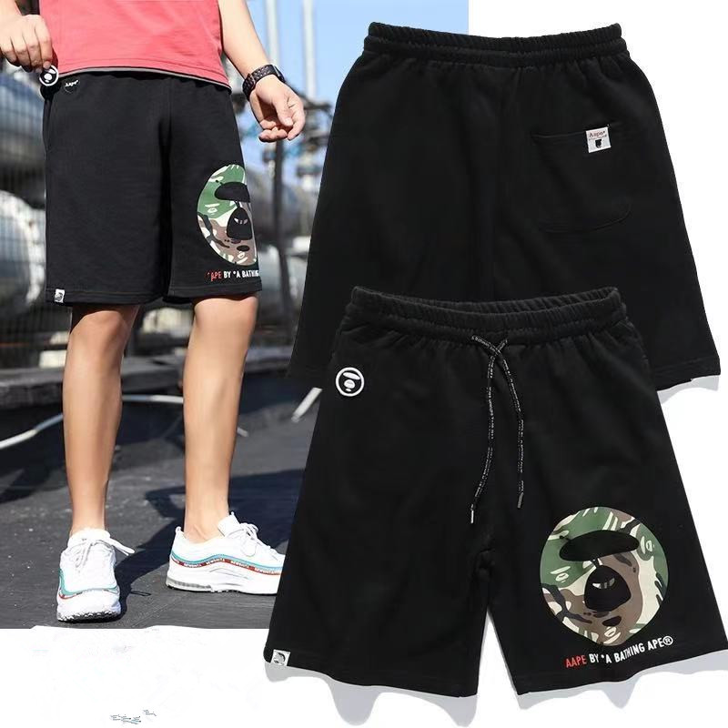 

2021 European and American fashion brand new cotton Capris student loose Shorts Youth knitted sports pants, White;black