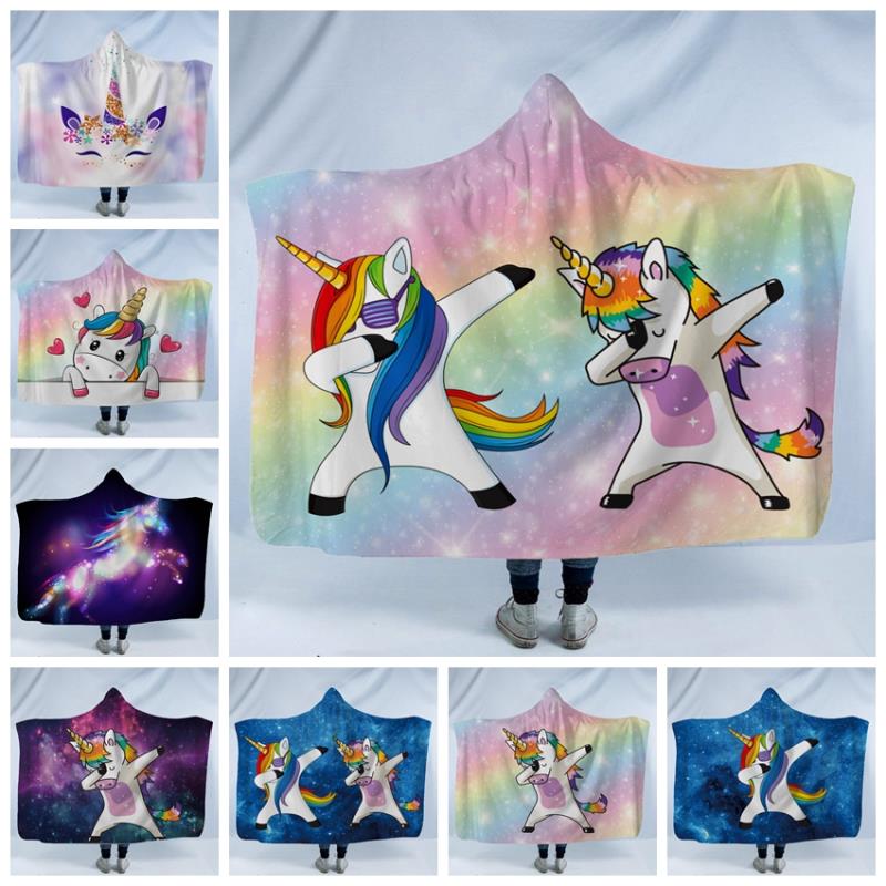 

Unicorn Blanket Kids Adult GGA2200 Warm Cloaks Sherpa Hooded Wrap Winter Cartoon Blankets Fleece Unicorns Towel Outdoor Travel Cloak Ho Aggs