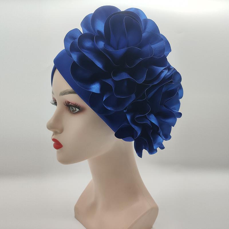 

Ethnic Clothing Muslim Turban Hijab Hats For Women Forehead Cross With Flower Inner Caps Fashion Elegant African Head Wraps Bonnet Bandana