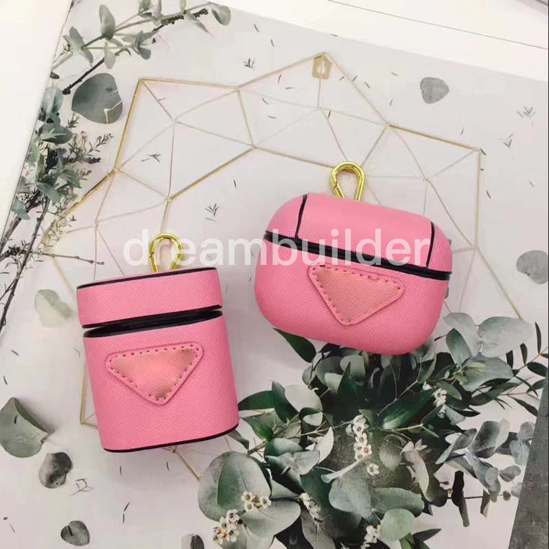 

Fashion Designer AirPods Cases for 1/2 High Quality Pro Animal Letter Printed Protection Package key chain airpod case, Airpods 1/2-pink