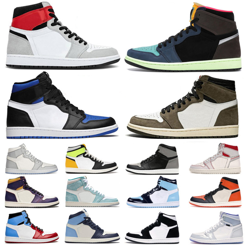 

Travis Scott Fearless Basketball Shoes 1 1s Medium White Shadow Light Gray High Dark Mocha Chicago Obsidian UNC Men's Women's Spor