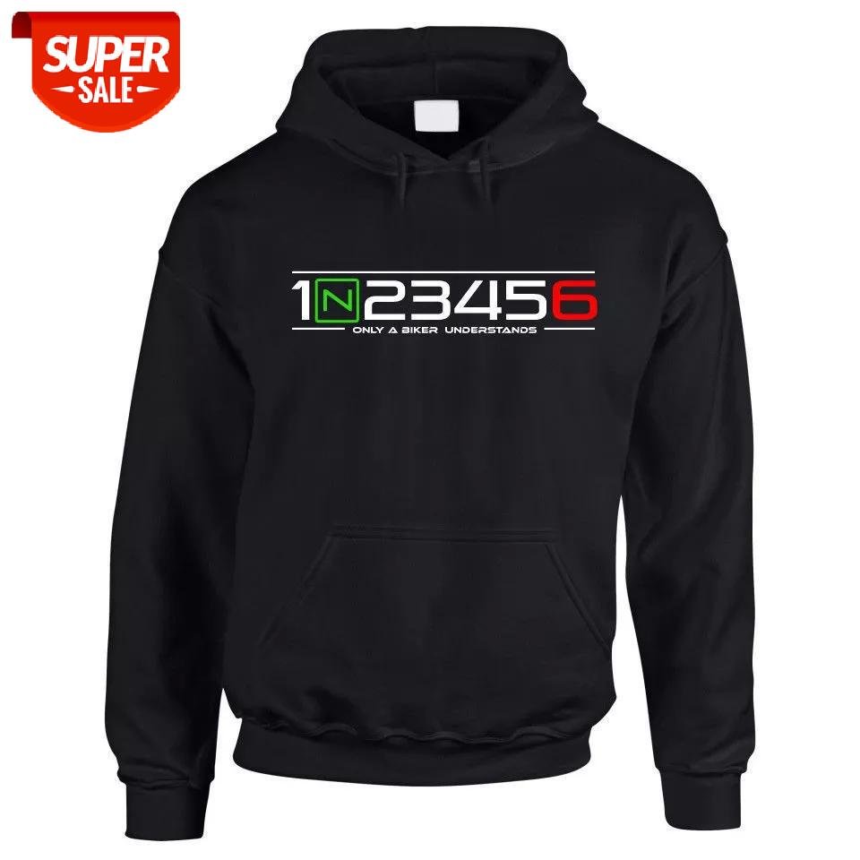 

1N23456 1 N 2 3 4 5 6 Motorcycle Motorbike Gear Shift Hoodie Hooded Hoody Gears New Winter Fashion Cotton Fleece Sweatshirts #825g, Black