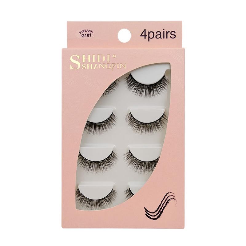 

Four Pairs False Eyelashes Slender Curl 3d Mink Hair False Lashes Seamless Grafting 1cm 1.2cm 1.3cm 1.4cm 1.6cm