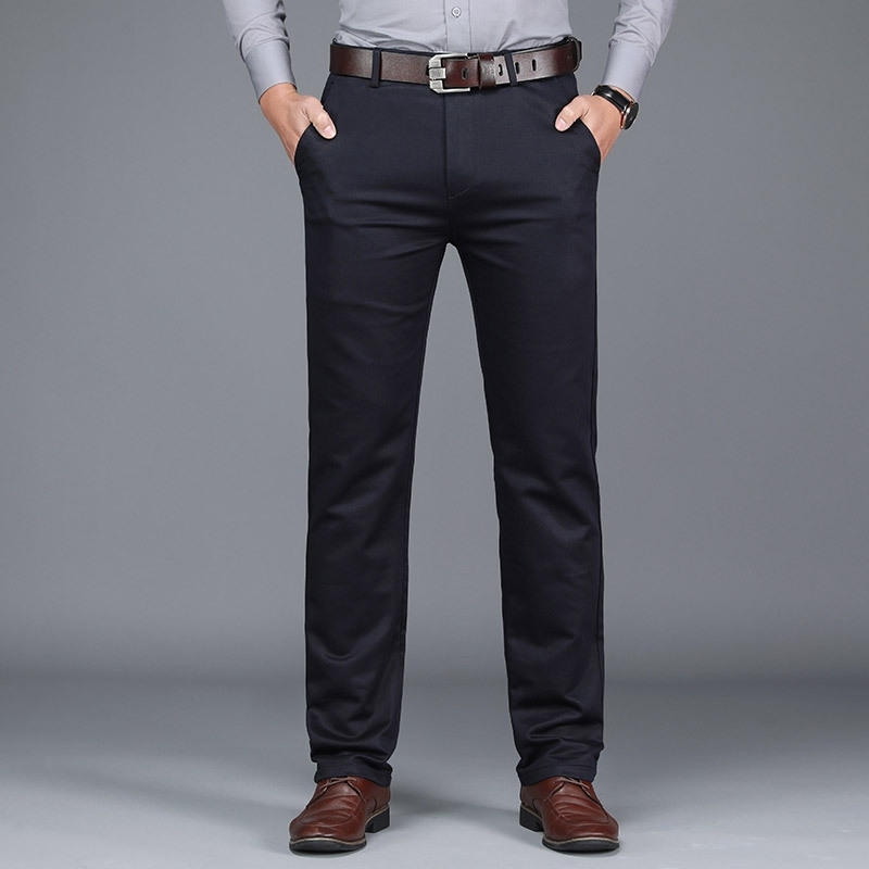 

Northern autumn straight tube Tencel thickened casual loose high waist trousers for men, Black