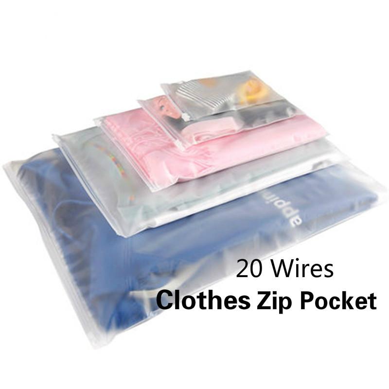 

10pcs Plastic Storage Bag Matte Clear Zipper Seal Travel Bags Valve Slide Seal Packing Pouch Cosmetic Clothes Storage