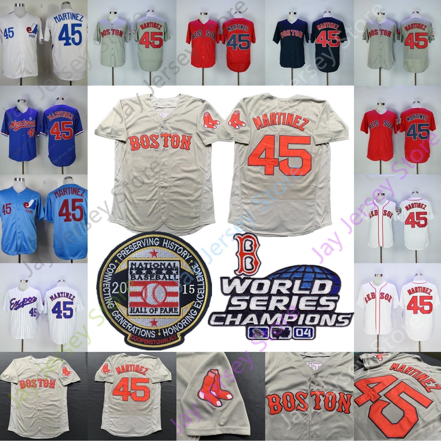 

Pedro Martinez Jersey 2015 Hall Of Fame Baseball Montreal Expos White Blue Grey Red Home Away All Stitched, Black