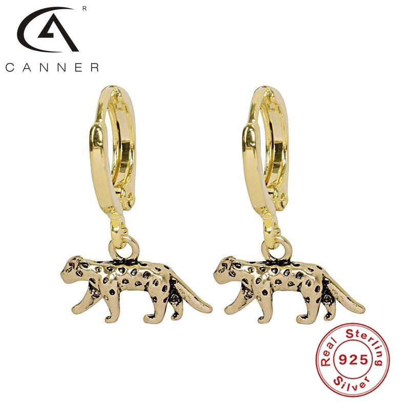 

Hoop & Huggie CANNER Earrings For Women S925 Sterling Silver Hoops Wild Leopard Print Zircon Diamond Korean Fine Jewelry Pendientes