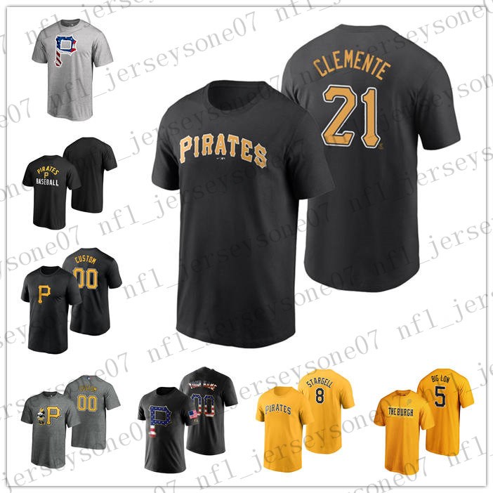 

Custom Pittsburgh men women youth Pirates 24 Chris Archer 55 Josh Bell black white green Authentic 2020 Home T-Shirt Jersey