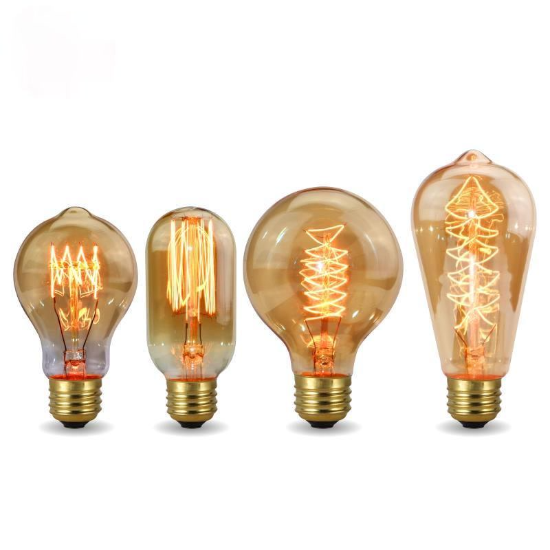 

Retro Edison Bulb E27 110V 220V 40W Light Bulbs A60 ST58 ST64 T10 T45 T185 G80 G95 Filament Vintage Ampoule Incandescent Spiral Lamp