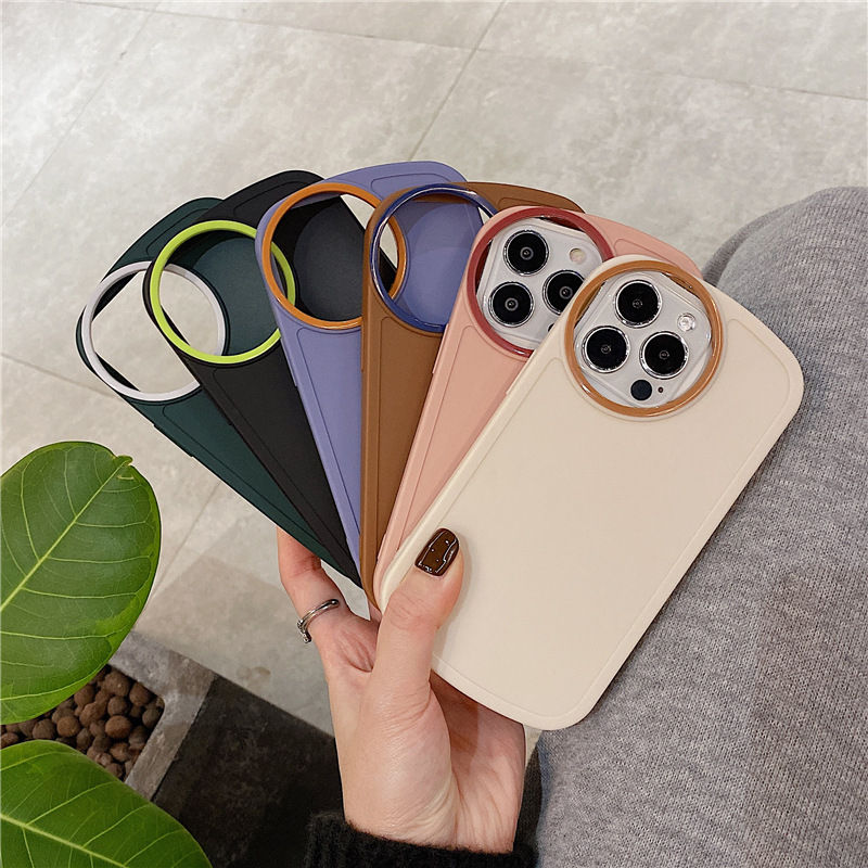 

Newest Fashion Design Large Round Hole Camera Phone Cases For iPhone12 Silicone Soft Shell Phone Case IP12 11 pro max 12 mini x/xs/xr, Green