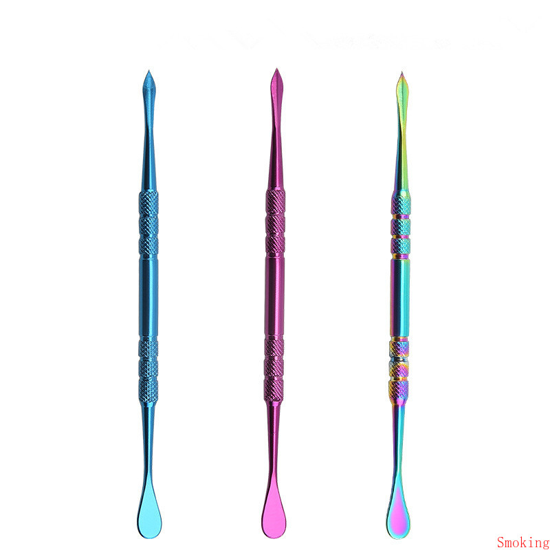 

Dab tool stainless steel ss colorful dabber cleaning 115mm metal titanium nail for wax vaporizer dry herb atomizer vape candle carving tool 8Colors