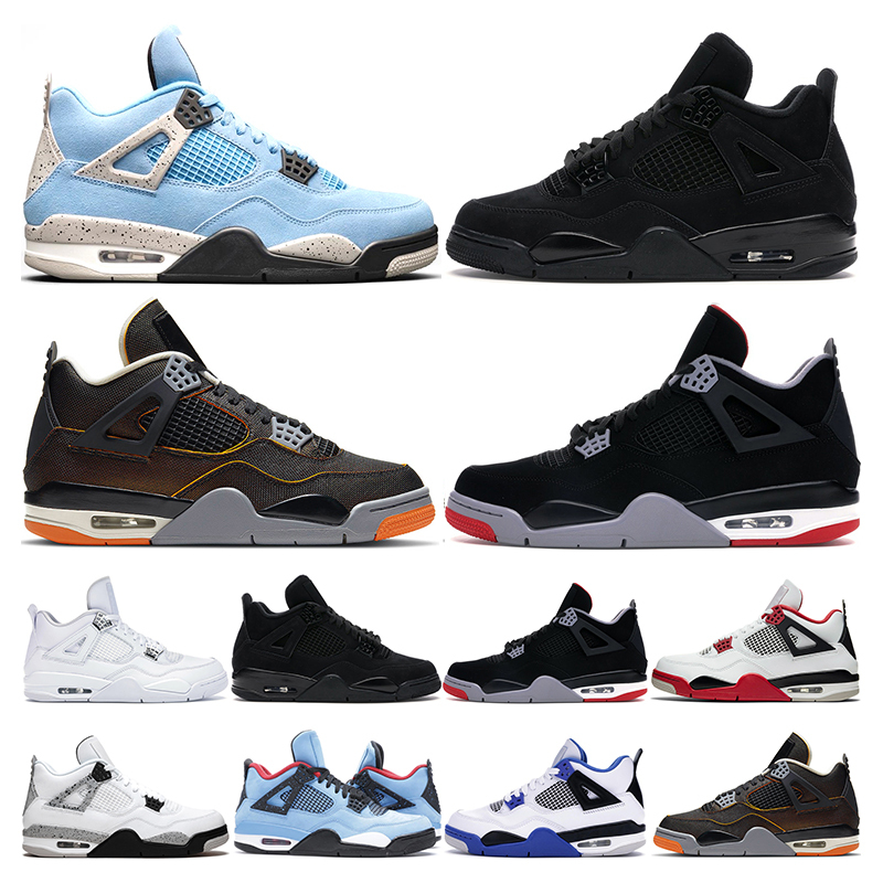 

hot jumpman 4 basketball shoes 4s University Blue Starfish Black Cat Pure Money White cemen Fire Red mens trainer outdoor sports shoes