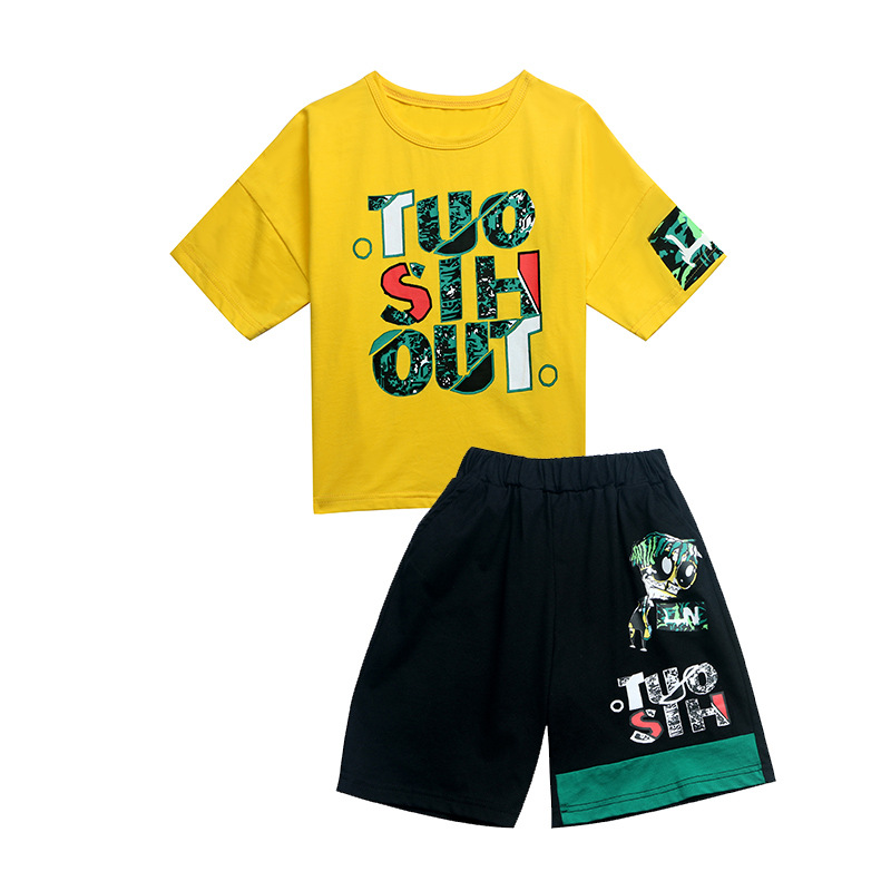 

Private label kids Clothes Set Boys Summer Children Clothing Set T Shirt Short Pant 2 PCS Sets Toddler Baby Cartoon Sport Suits, White