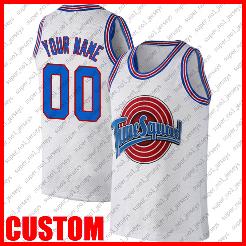 

Custom Space Jam Tune Squad Basketball Jersey Retro Mesh Throwback Shirts DIY Stitched Name Number asdg54