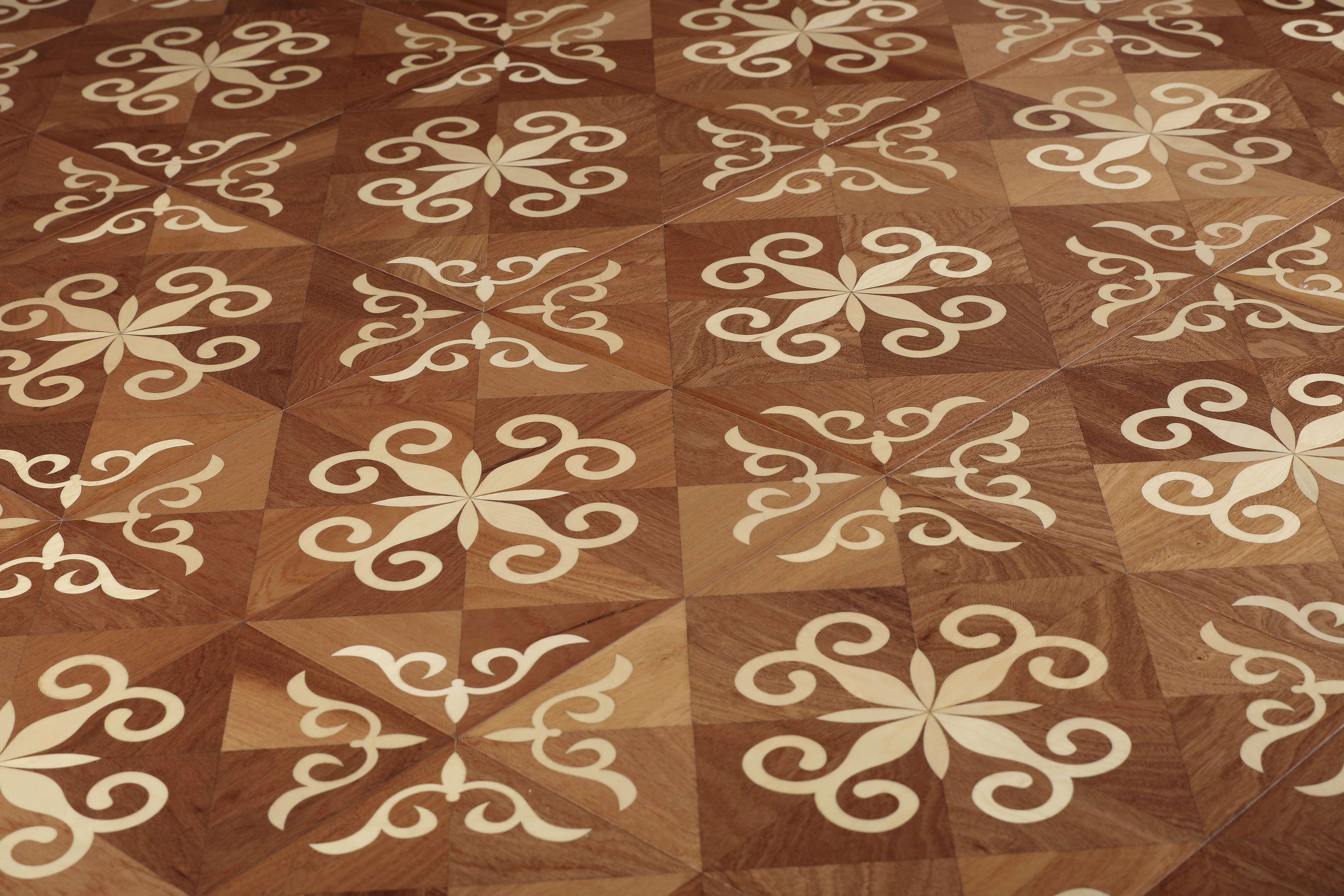 

Red Color Sapele wood Flooring parquet Custom made art parquetry wall cladding backdrops medallion inlaid marquetry panel tile Decorative