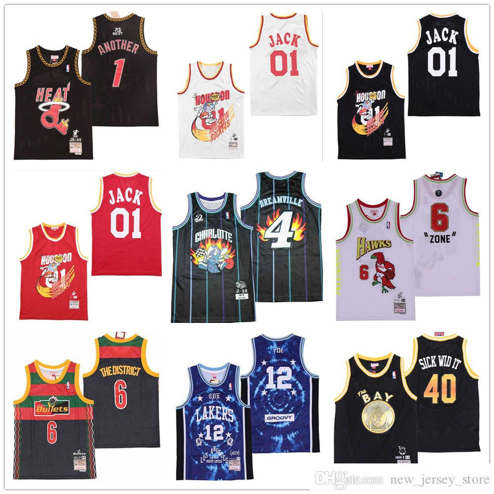 

NCAA Stitched Basketball Jerseys remix 1 another 01 jack 4 dreamville 6 zone 6 the district 12 groovy 40 sick wid it 88 don 94 dunceon 95 doutit 97 harlem Uniform jersey, As picture men size s-xxl