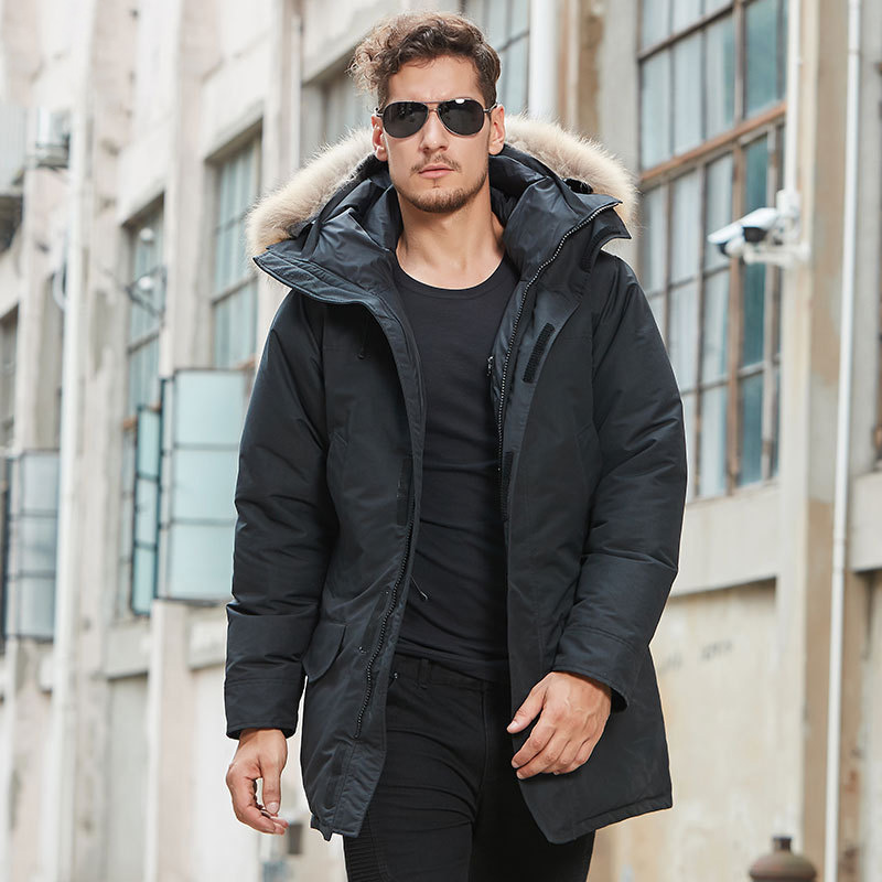 

New style windproof canada designer men langford parka Down Jacket White Chaqueton Canadian Chaquetón fabric Outdoor Goose coat piumino hooded warm Doudoune, Black-red logo