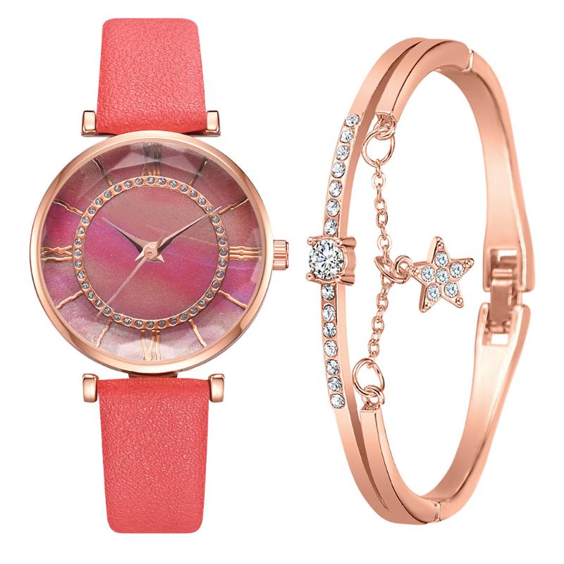 

Wristwatches Ladies Trend Wrist Watches Fashion Diamond Roman Numerals Dial Analog Clock Women Dress Watch Bracelet Band Relogio 2021, White