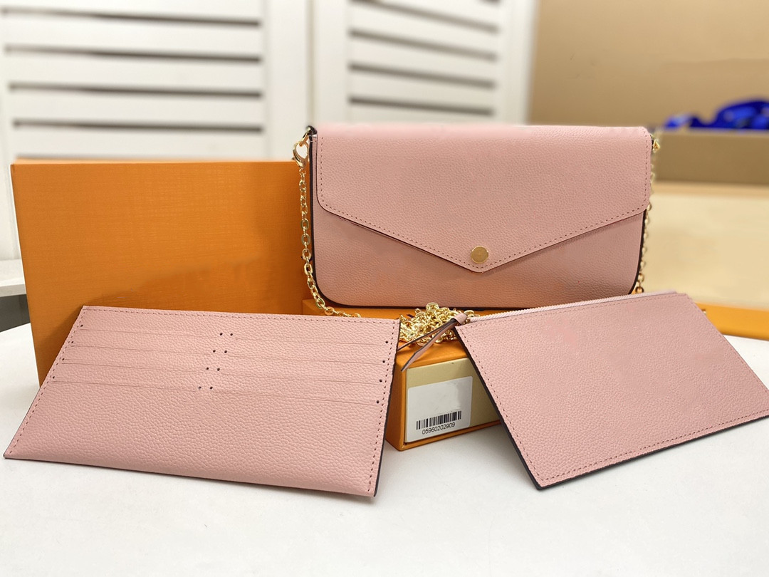 

2021 Newest handbags purses bags Fashion women Shoulder bag High quality Three-piece combination Size 21*11*2 cm 61276 With box