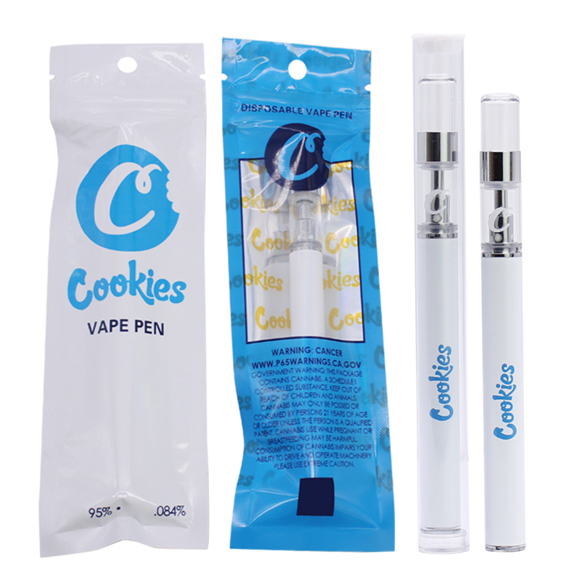 

Cookies Disposable Electronic Cigarette Vape Pen .5g Cartridges 280mAh Battery Starter Kits 0.5ml Empty E-Cigarettes 1.8mm Oil Hole with Pac