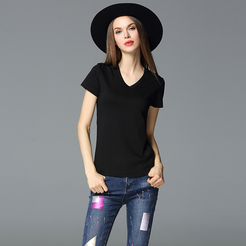 

2021 New Design Preto Com Decote Em v T-shirt Das Meninas Camiseta Da Marca De Vero Senhora -3xl Moda Casual Camisetas Mulheres Tops W7tk, White o neck