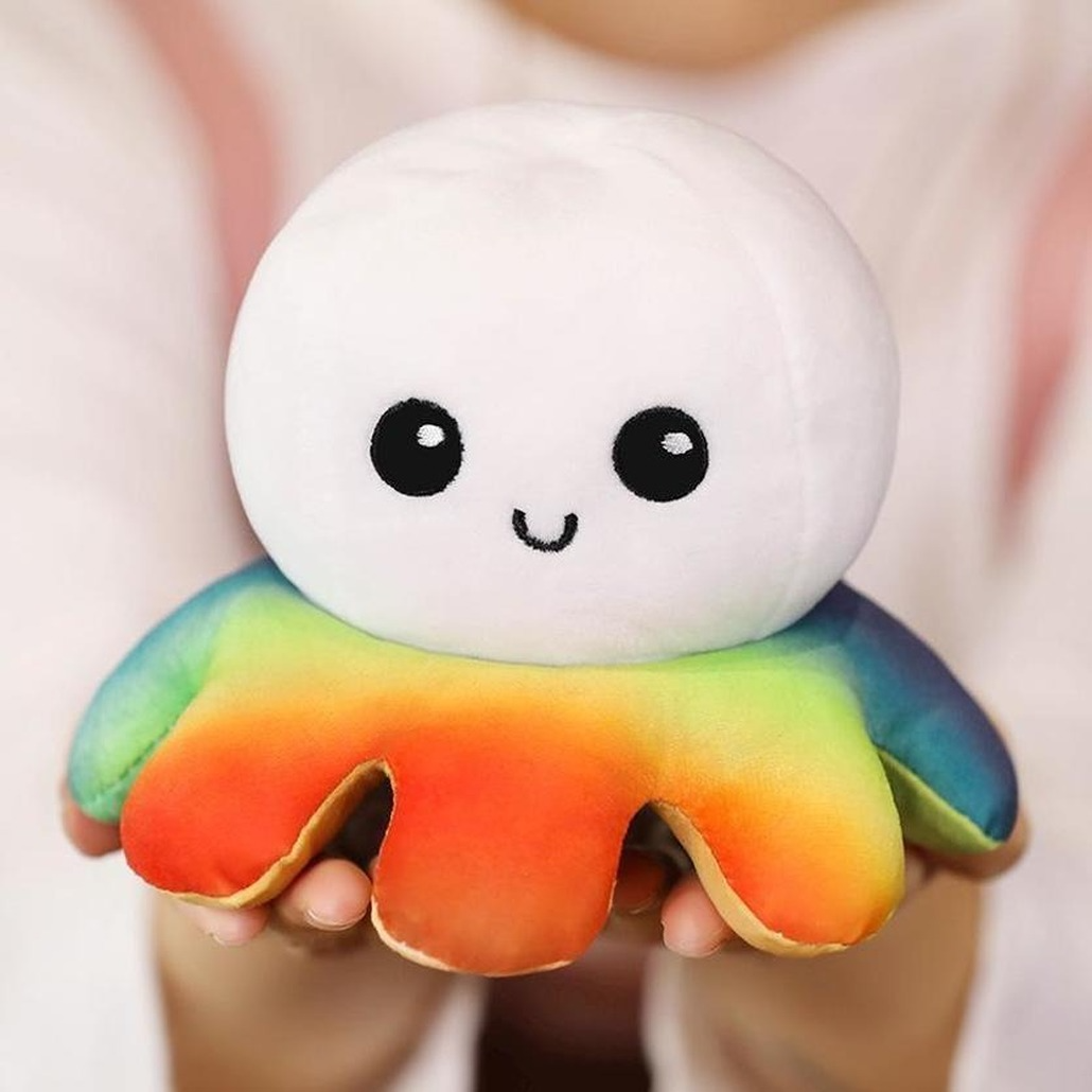 DHL kids children toys Christmas Party Favor Soft Double-sided Expression Plush Toy Stock Reversible Flip Octopus Stuffed Dolls 24 Hours Shipping-image-715723032