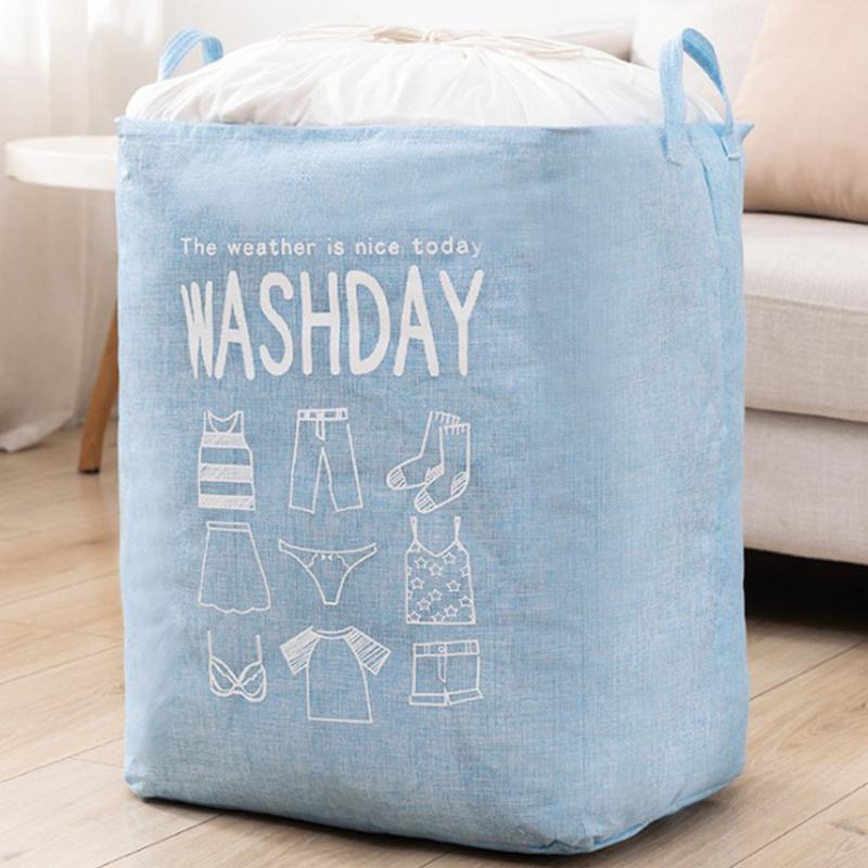 

75L Large Folding Laundry Basket Organizer Toy Clothes Storage Basket Bucket Collapsible Drawstring Laundry Hamper with Handle