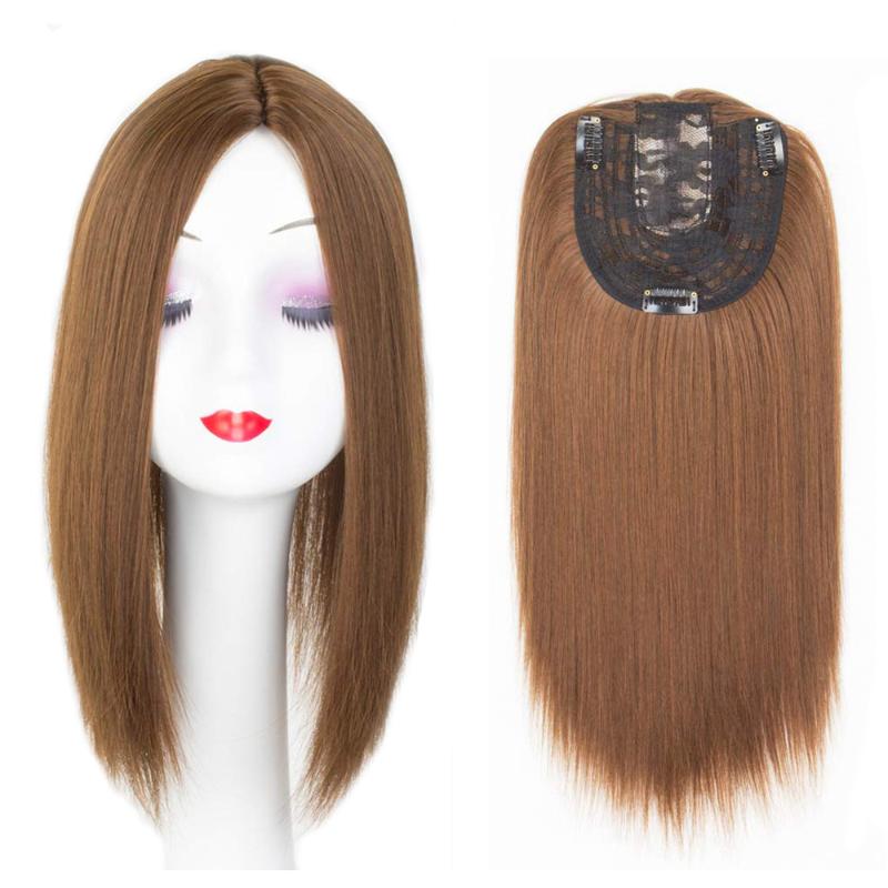 

Synthetic Wigs Women Hair Pieces 3 Clips In One Piece Long Straight High Temperature Fiber For Lady, Black