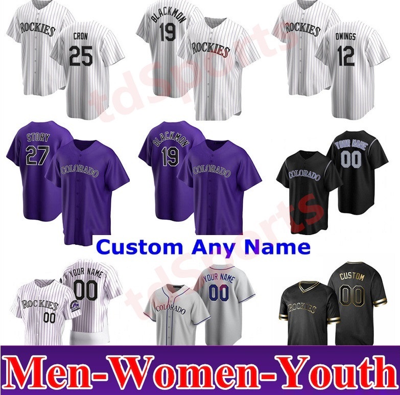 

Colorado Men Women kids youth Baseball Jerseys Nolan Arenado 2021 Rockies Trevor Story Charlie Blackmon David Dahl Daniel Murphy Ian Desmond, Blue;black