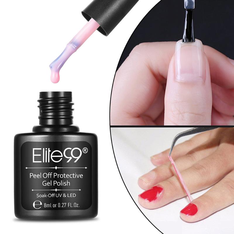 

Nail Gel Elite99 8ML Peel Off Art Latex Cuticle Guard Pink Protector Easy Clean Polish Protection Finger Skin Cream, Red;pink