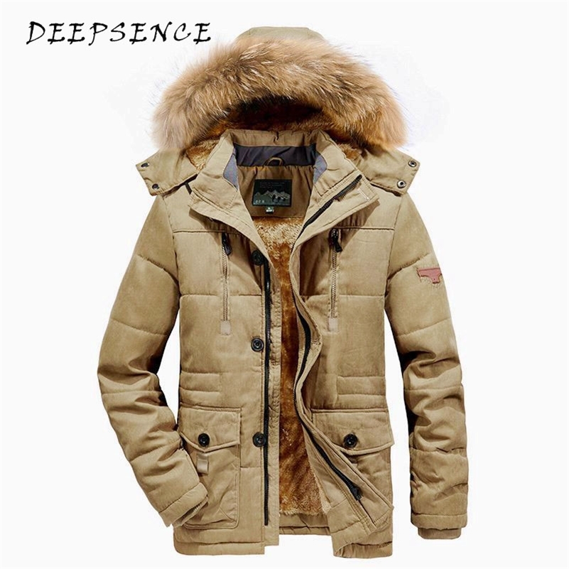 

Deepsence Men' Winter Fleece Warm Hooded Parka Jacket Men' Fall Coat Thicken Windproof Pocket Parka Men 211110, Blue