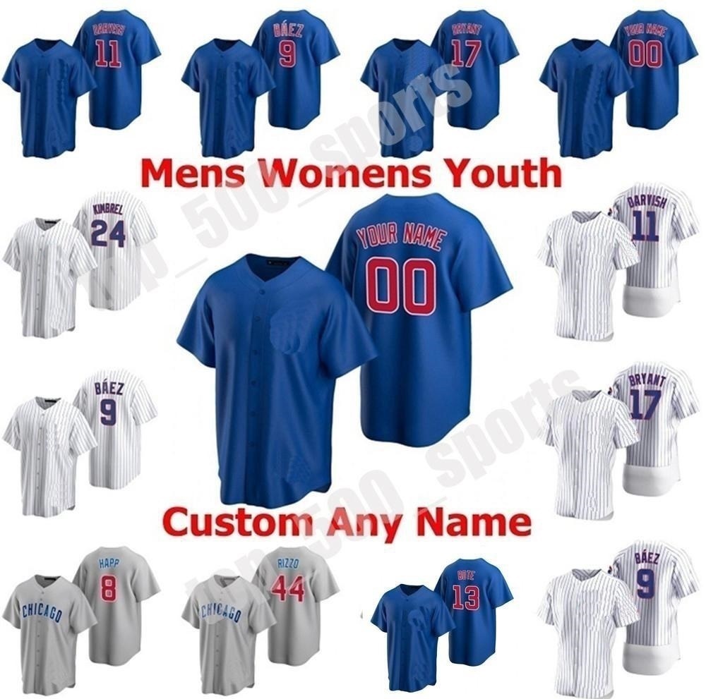 

New 2020 2021 Team Baseball Cubs 17 Kris Jersey 9 Javier Baez 44 Anthony Rizzo 12 Kyle Schwarber 22 Jason Heyward 14 Ernie Banks, Blue;black