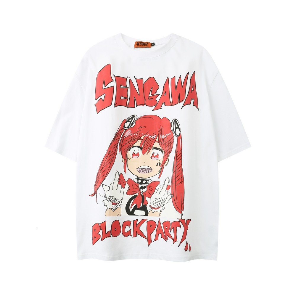 

2021 New Plus Size Graphic Summer Top Kawaii Clothes Funny Harajuku Shirts Oversized Japanese Cartoon Streetwear Shirt Women Clothing 7aby, Black