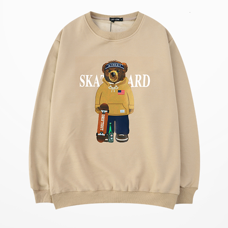 

2021 Letter From the Animated Cartoon Woman' Hoodie Loosed by Big Girls Cotton Pullovers Her Neck Autumn Long New Japanese Hip-hop Sleeve R, Apricot