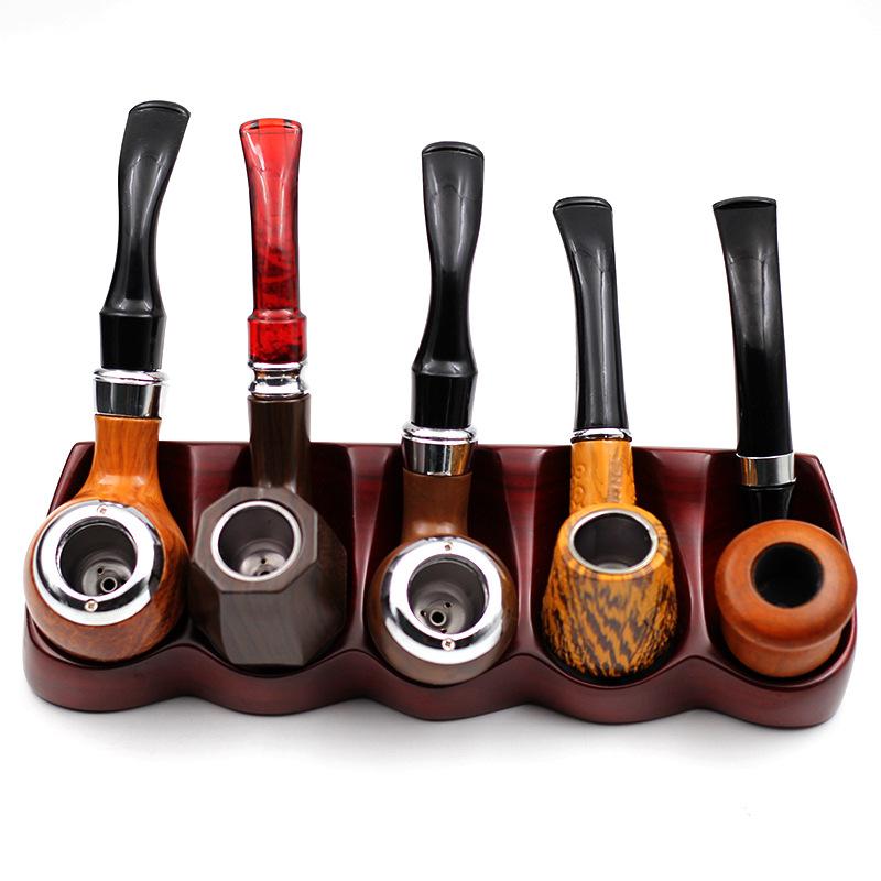 

New Classic Style Smoking Pipe Set With 4 Pipe Tools Wood Resin Tobacco Pipes Best Gift Men's Gadget