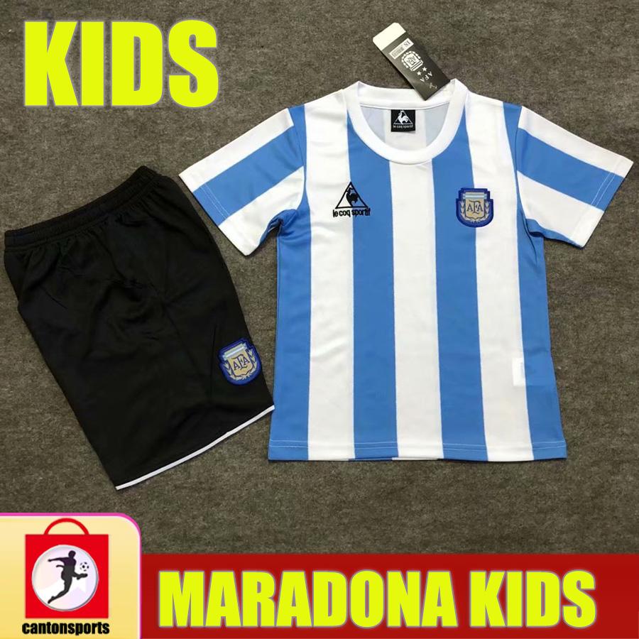 

Kids Retro 1986 Argentina Diego Maradona Soccer Jerseys 2020 2021 Commemorate Camiseta Boca Juniors 20 21 Youth boys Football Shirts, Black;yellow