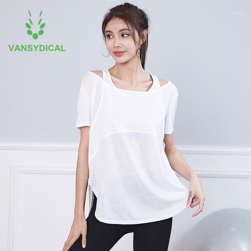 

Yoga Outfit Women Loose Gym Shirts Tops Fake Two Piece Summer Sports Running T-shirts Fitness Workout Short Sleeve Sportswear, White fbf21250