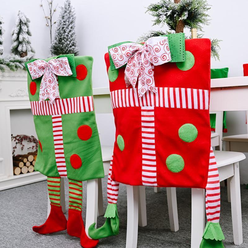 

Christmas Decoration Chair Back Cover Festival Prop For Year Party Supplies Covers Protector Seat Slipcovers