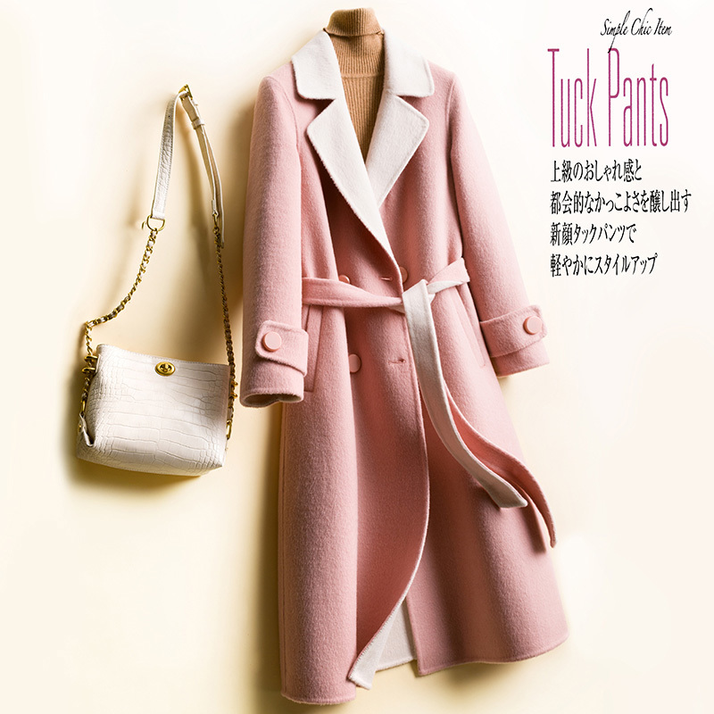 

2021 100% Merino Wool the New Fashion Autumn Winter Overcoat Ladies Jacket Coats Cardigan Long Sleeve Thick Warm Women 3b6x, Yellow