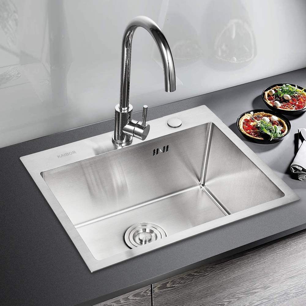 

2021 New Upmount Mancha Color 3 Size Big Pia From Single Kitchen Stainless Steel Basin 304 Millimetres of Thickness 7vi5