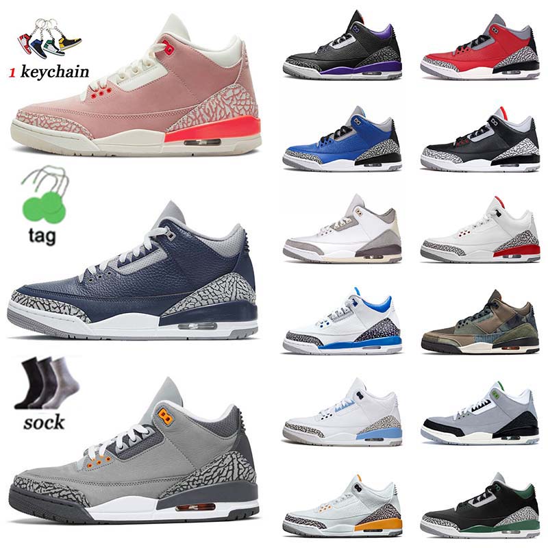

2023 Top Quality Jumpman Mens 3s Cool Grey Racer Blue Basketball Shoes 3 Size Us 13 Patchwork Pine Green Court Purple Midnight Navy Unc Jth Nrg Women Sneakers 36-47, B40 racer blue 40-47