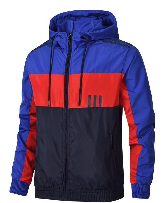 

hot sell Fashion designers Men Women Luxury Sports Windbreaker Jackets Colors Patchwork Contract Waterproof Jacket Zippers Up Hooded Coats, Orange