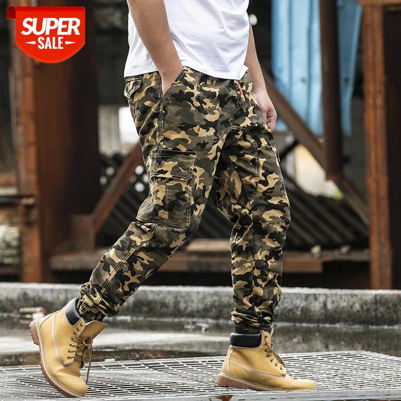 

2020 Casual Pants Men Spring Autumn Big Pocket Cargo Camouflage military Leisure Trousers Oversize Plus Size W 27-42 44 46 48 #q09m, Black