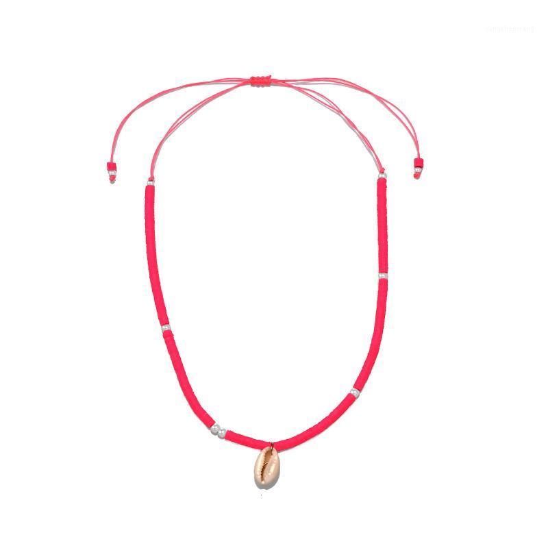 

Chains European And American Rose Red Clay Necklace Shell Beach Item Beaded Jewelry