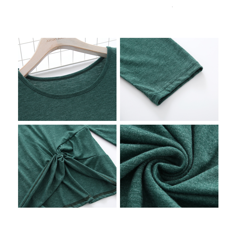 

2021 New Long Sleeve Solid Twist t Shirt Plus Size Slim Fit Tee Tops Streetwear 12 Color S-3xl V8i6, Dark purple