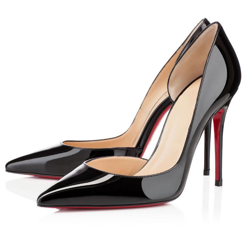 

With Box New Iriza Red Bottom High Heels Pointed Toes Pumps Dress Shoes Red Soles, Black
