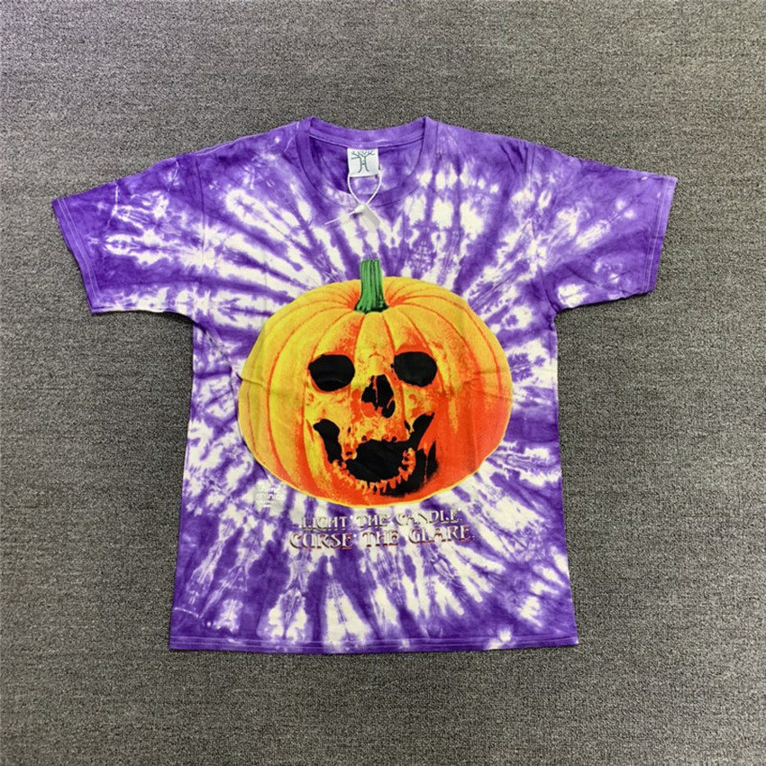

2021 Tie Dye Pumpkin Print for Halloween T-shirt Men Women Best Quality T-shirts Tops Harajuku Clothing New Arrival Dp81