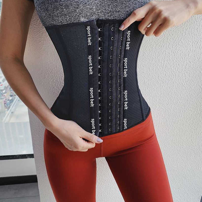 

Latex Waist Trainer Corset Belly Slim Belt Tummy Shaper Body Shapers Modeling Strap Slimming Waist Cincher fajas colombianas 210708, 9 steel bones