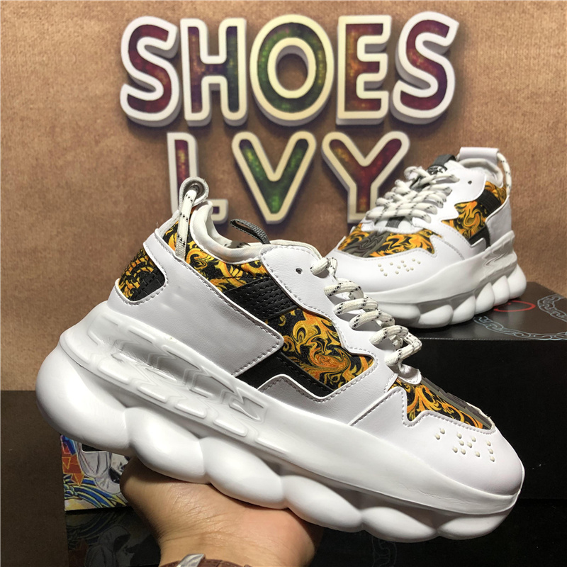 

Top Quality Men Women Chain Trainer Casual Retro Shoes Mens Womens Fashion Outdoor Classic Canvas Leather Trainers Designer Sneakers With Box, Customize