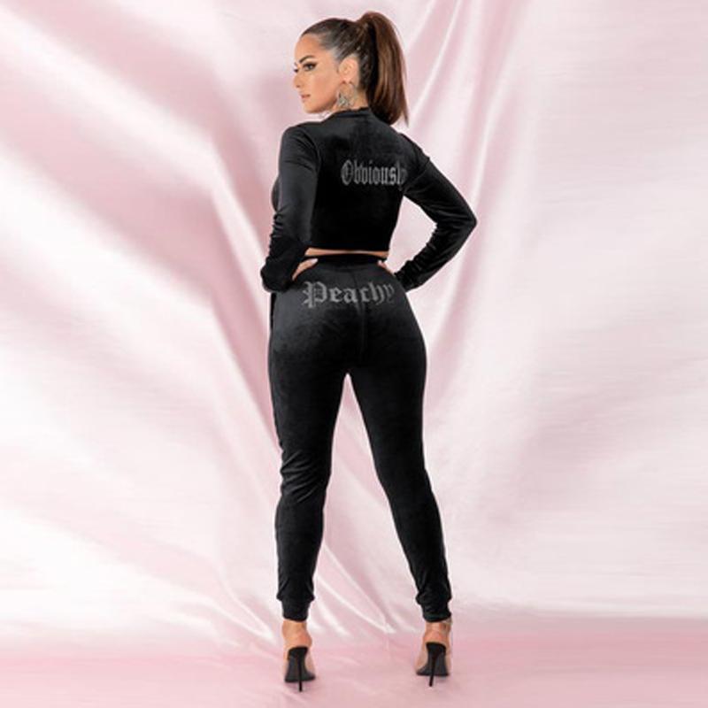 

Women's Two Piece Pants Zipper Crop Jacket Black Tracksuit Set Joggers Loose Sweatpants Jogging Suits Velvet Juicy 2 Women, Red short set